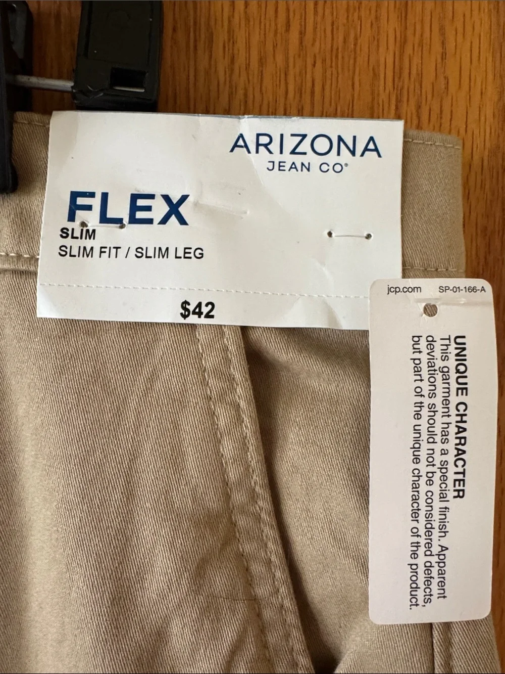 Arizona Jean Company Men’s Khaki Stretch Chinos - Light Khaki 34 x 34 Slim Fit